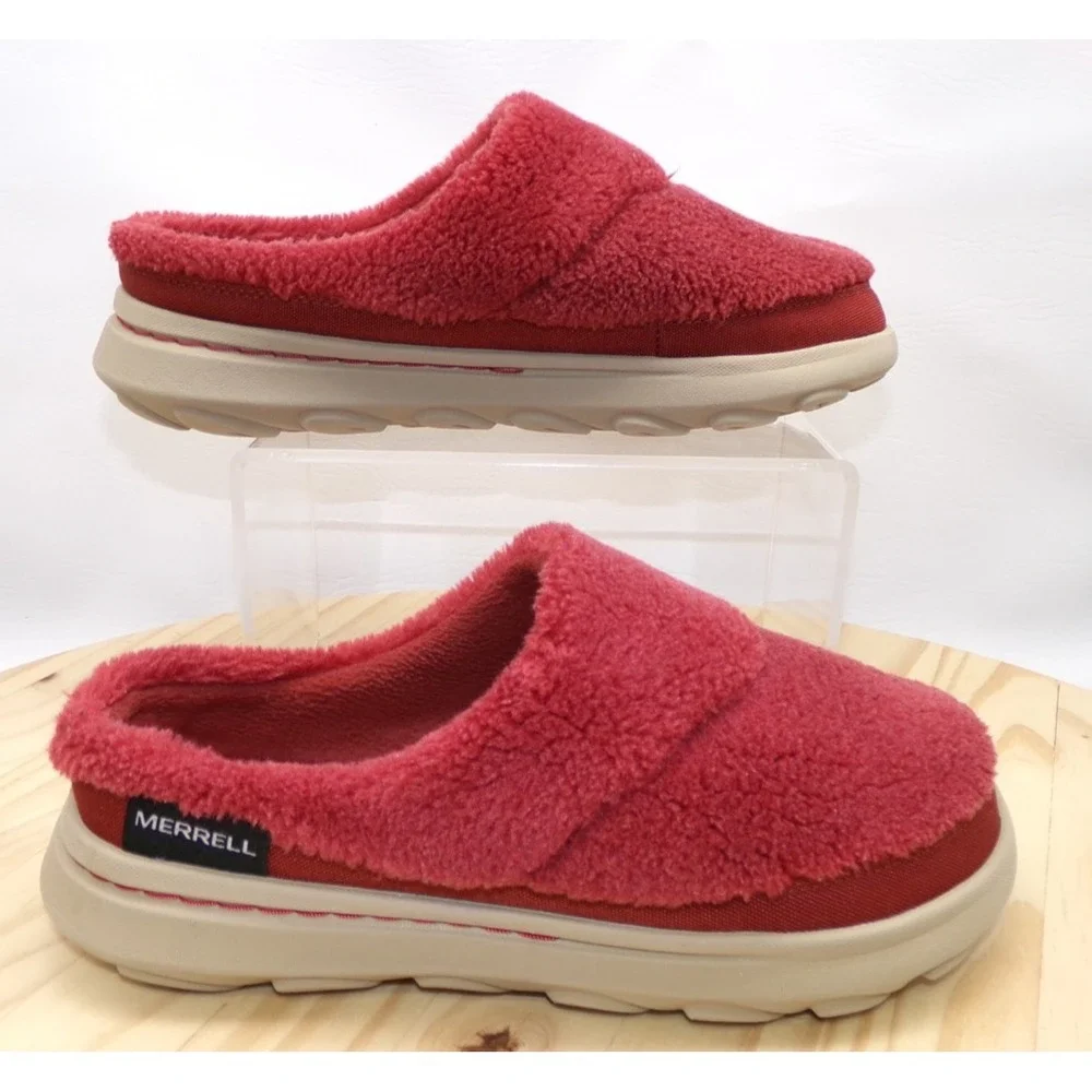 Merrell Hut Moc 2 Slide Slippers J5006705 Mens Red Oxide Size 7 Slip On Cozy